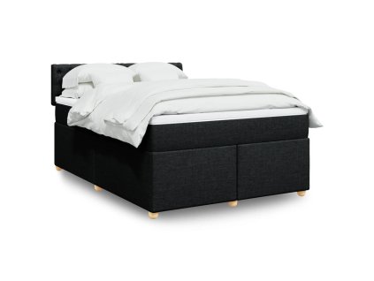 Boxspring posteľ s matracom čierny 140x190 cm látka 3286684