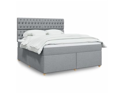 Boxspring posteľ s matracom bledosivá 180x200 cm látka 3291366