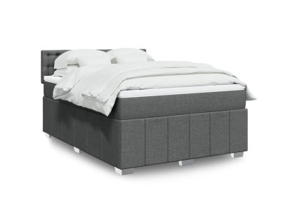 Boxspring posteľ s matracom tmavosivá 140x200 cm látka 3287106