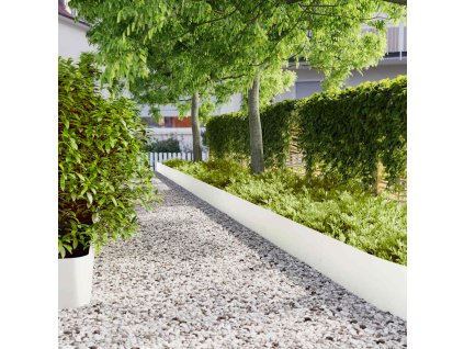 Obruby trávnika 10 ks Biela 35x103 cm Oceľ valcovaná za studena 860167