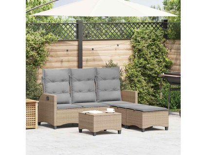 3-dielna záhradná súprava pohoviek s vankúšmi béžová tvare L 3328641