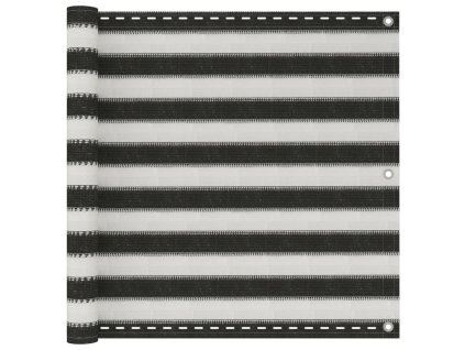 Balkónová markíza z HDPE, 90x400 cm, antracitová a biela 42318