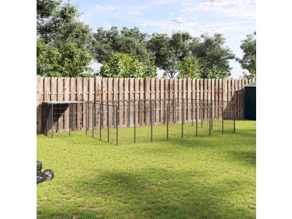 Koterec pre psy čierny 15,73 m² oceľ 3082214