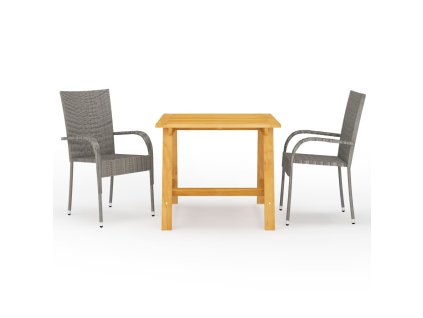 3-dielna záhradná jedálenská súprava sivá 3068699