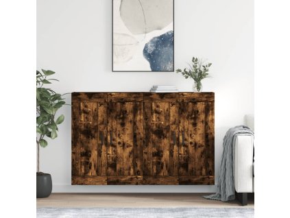 Nástenné skrinky 2 ks dymový dub kompozitné drevo 3198030