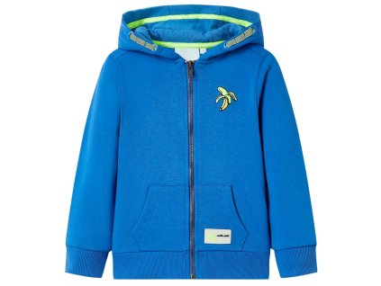 Detská mikina s kapucňou a zipsom modrá 128 11697