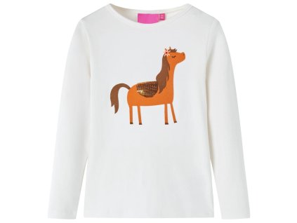 Detské tričko s dlhými rukávmi farba ľanu 128 13627