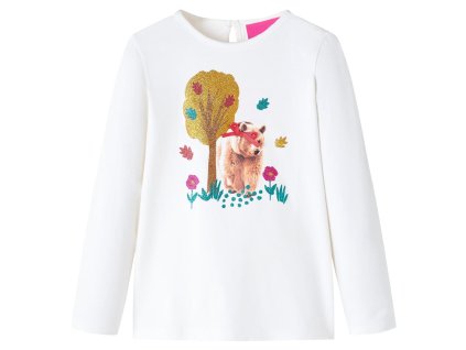 Detské tričko s dlhými rukávmi farba ľanu 140 13818