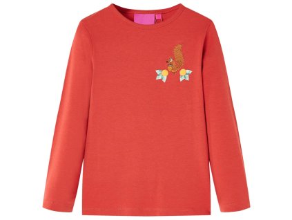 Detské tričko s dlhými rukávmi pálené červené 116 13521