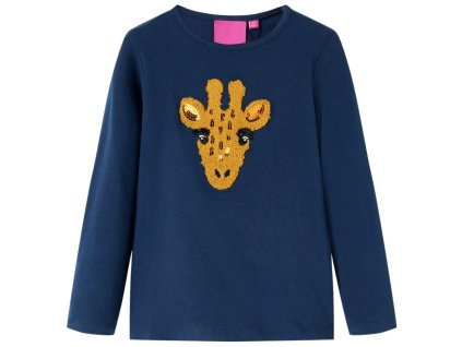 Detské tričko s dlhými rukávmi námornícke modré 140 13493