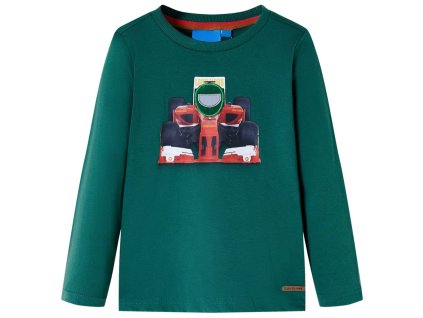 Detské tričko s dlhými rukávmi zelené 116 12876