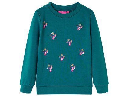 Detská mikina tmavozelená 140 13748
