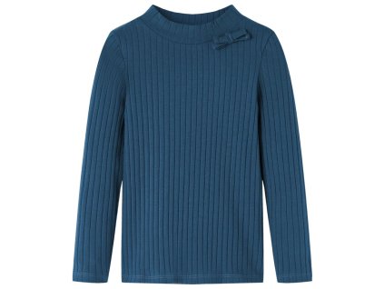 Detské tričko s dlhými rukávmi rebrovaný úplet námornícke modré 116 13826