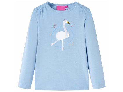 Detské tričko s dlhými rukávmi svetlomodré 140 13703