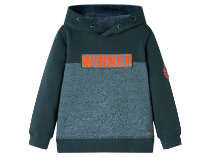 Detská mikina s kapucňou tmavozelená 116 12906