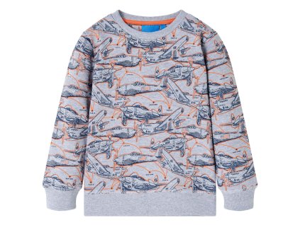 Detská mikina sivá melanž 140 13168