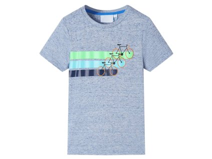 Detské tričko s krátkymi rukávmi modré melanž 116 12171