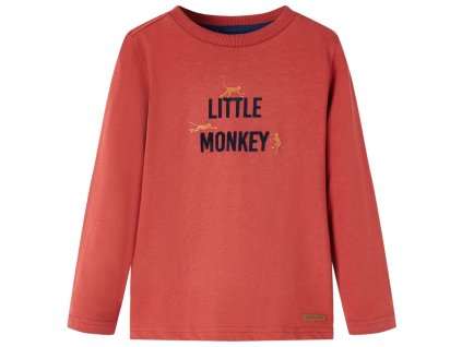 Detské tričko s dlhými rukávmi pálené červené 128 13032