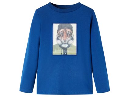 Detské tričko s dlhými rukávmi tmavomodré 128 13292