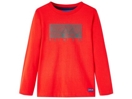 Detské tričko s dlhými rukávmi červené 128 13102