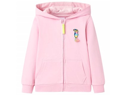 Detská mikina s kapucňou a zipsom žiarivoružová 92 11564