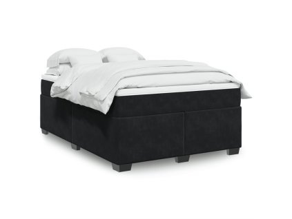 Posteľný rám boxspring s matracom čierny 140x190 cm zamat 3285283
