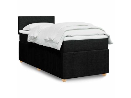 Boxspring posteľ s matracom čierna 100x200 cm látka 3287362