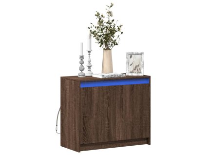 Komoda s LED hnedý dub 72x34x61 cm kompozitné drevo 852179