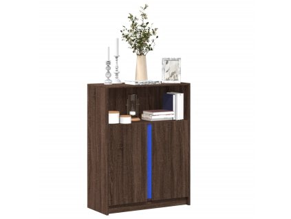 Komoda s LED hnedý 77x34x100 cm kompozitné drevo 852151