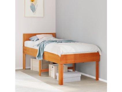 Posteľ bez matraca voskovo hnedá 90x200 cm masívna borovica 855740