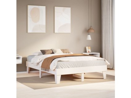 Posteľ bez matraca biela 140x200 cm masívna borovica 855356