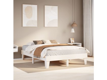 Posteľ bez matraca biela 140x190 cm masívna borovica 855368