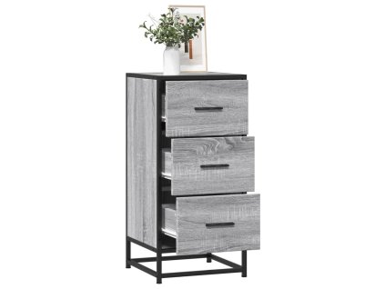 Komoda sivá sonoma 35,5x35x76 cm kompozitné drevo a kov 848947