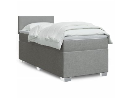 Boxspring posteľ s matracom bledosivý 100x200 cm látka 3285792