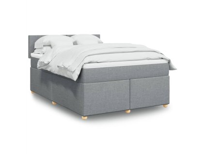 Boxspring posteľ s matracom bledosivý 140x190 cm látka 3286668