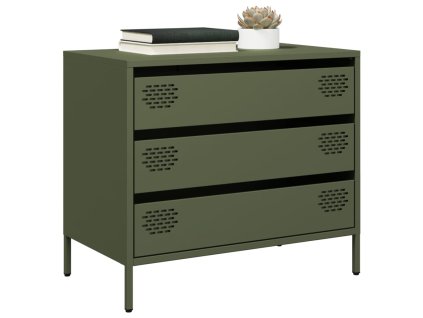 Komoda olivovozelená 68x39x58,5 cm oceľ valcovaná za studena 851296