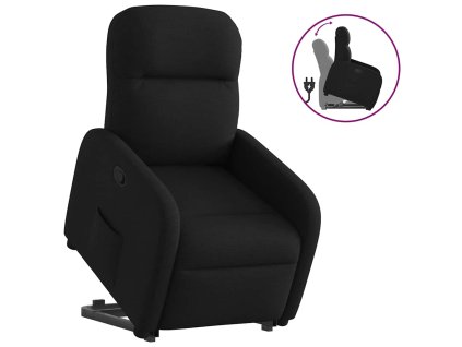 Zdvíhacie sklápacie kreslo čierne látka 3302974