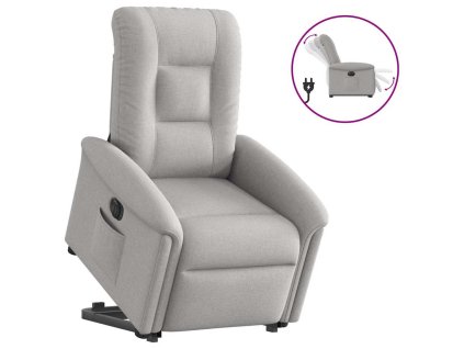 Elektrické zdvíhacie sklápacie kreslo oblakšedá látka 3303283