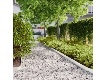 Obruby trávnika 50 ks Biela 10x103 cm Oceľ valcovaná za studena 860137