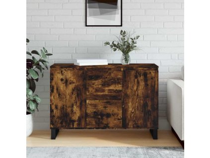Komoda dymový dub 101,5x35x70 cm kompozitné drevo 827217
