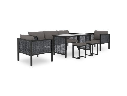 8-dielna záhradná sedacia súprava s podložkami polyratan antracitová 49406