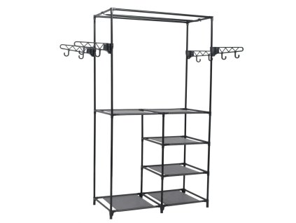 Stojan na oblečenie, oceľ a netkaná látka 87x44x158 cm, čierny 245744