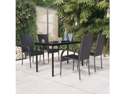 5-dielna záhradná jedálenská súprava čierna 3099379
