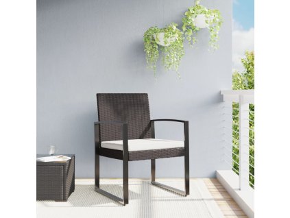 Záhradné jedálenské stoličky 2 ks hnedé PP ratan 360204