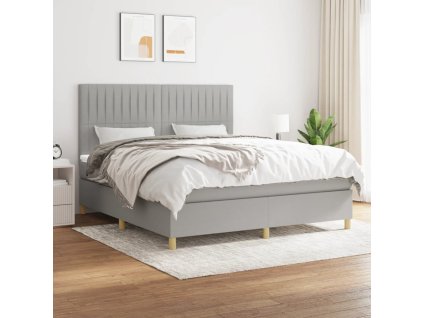 Boxspring posteľ s matracom bledosivá 180x200 cm látka 3142513