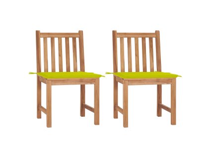 Záhradné stoličky 2 ks s podložkami tíkový masív 3062927