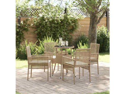 Záhradný jedálenský set 5 pcs Béžová polyratan 3334950