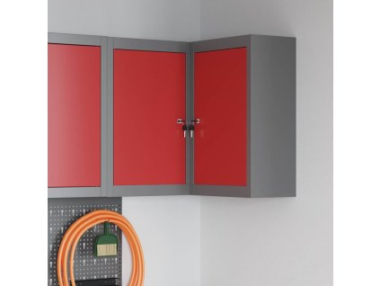 Skrinka na náradie s poličkou Červená a šedá 55 x 55 x 55 cm 4103468