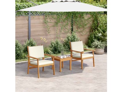 Súprava záhradných pohoviek 3 pcs Krémová biela 4106577