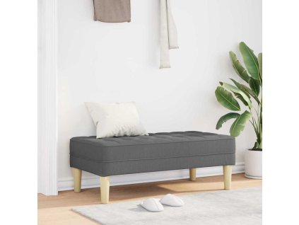 lavička s vankúšom Tmavo šedá 113 x 57 x 39 cm látka 42001936